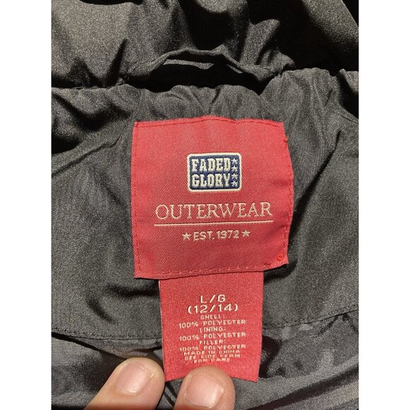 Faded Glory Puffer Vest Womens Large Black Quilted Outdoor Hike Winter Zip Up - Picture 2 of 8